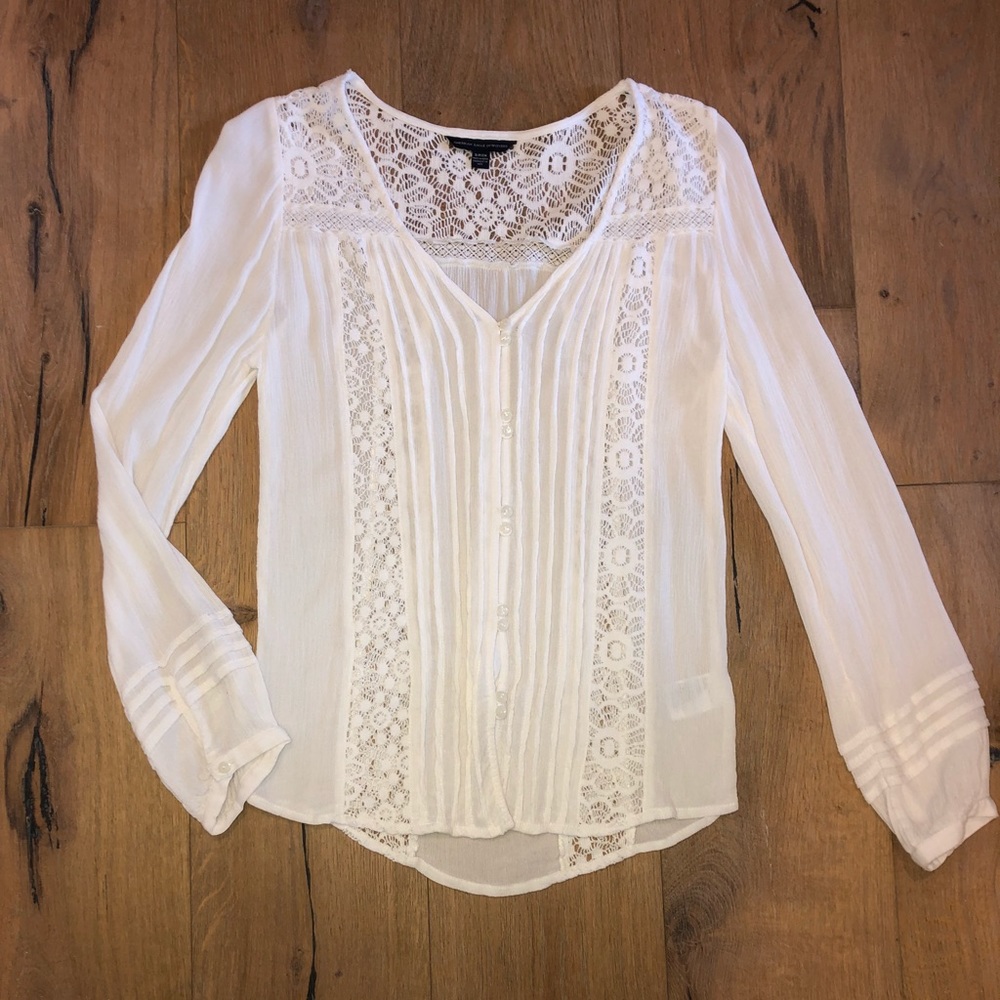American Eagle Outfitters white boho blouse